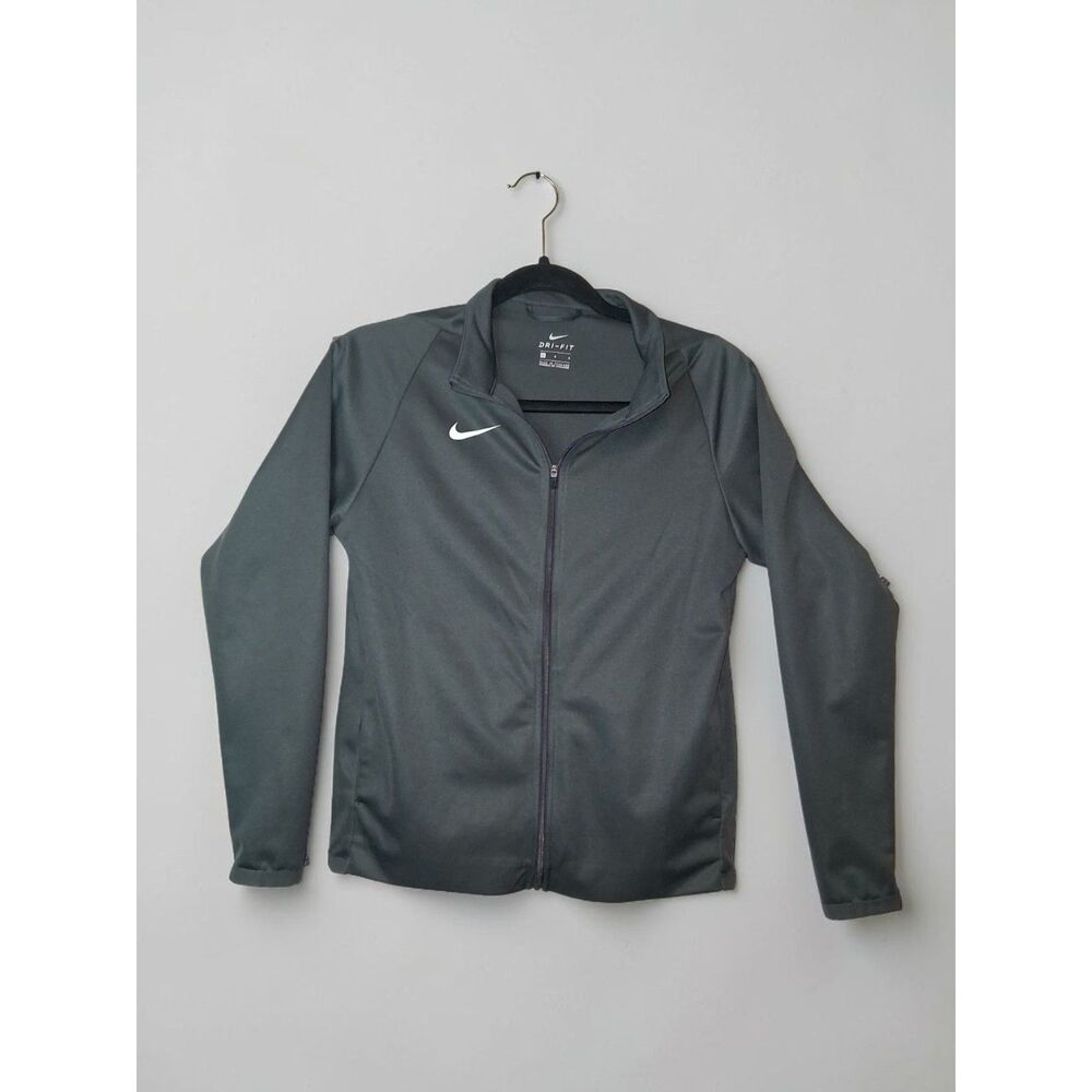 Nike Large Dri-Fit Dark Slate Grey Zip-Front Athletic Track Jacket